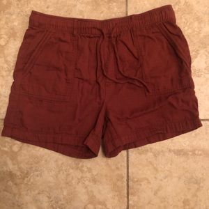 Women’s Old Navy Rust Colored Linen Shorts Size L